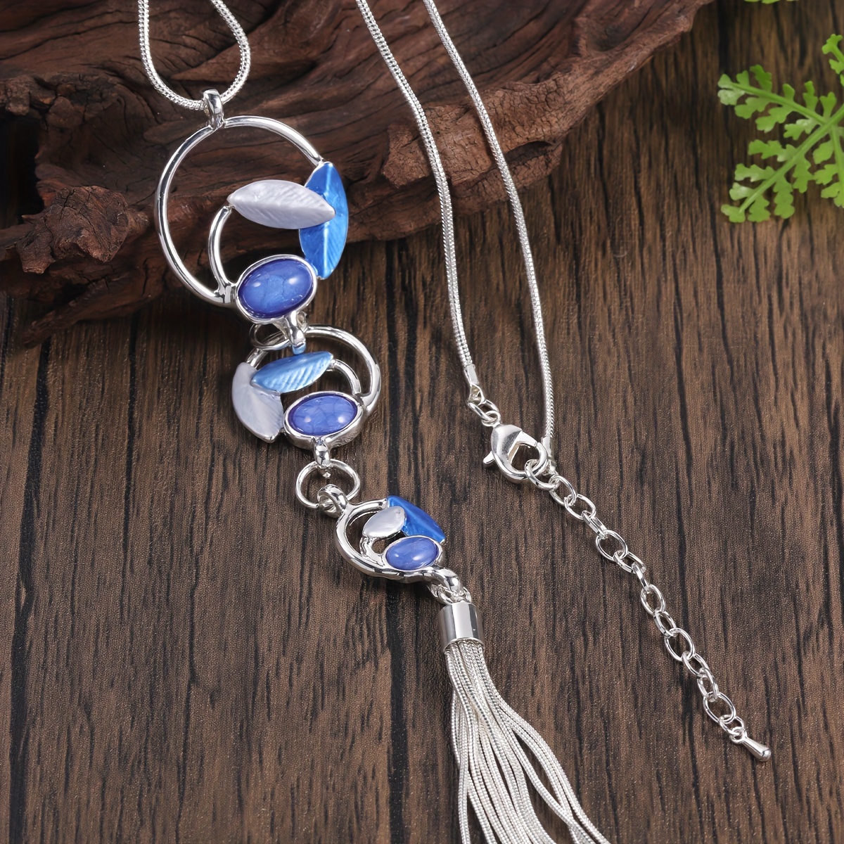 Boho Leaf Resin Y Sweater Chain Long Women's Boho Style