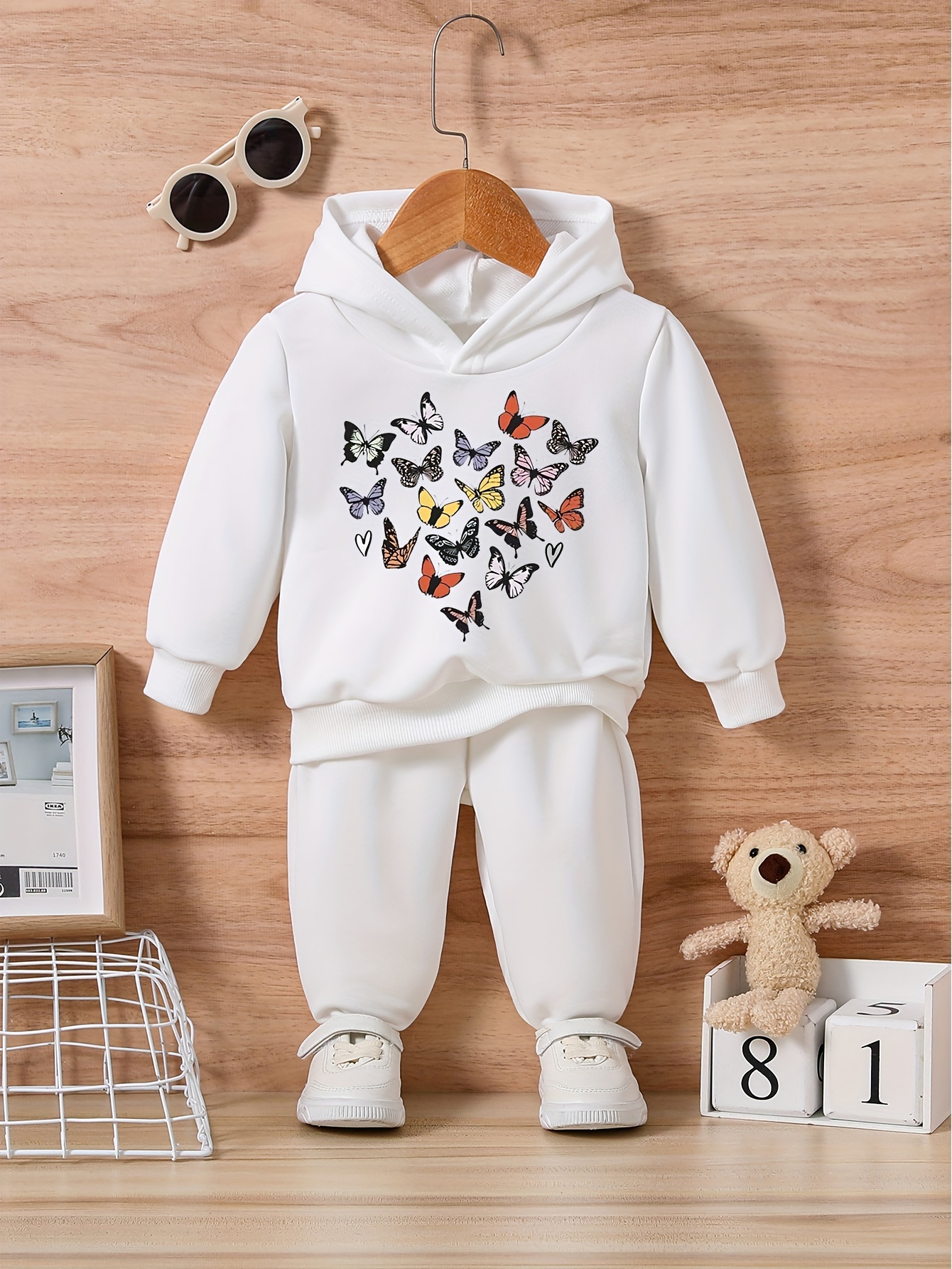 Baby Toddler Girl's Cute Cartoon Butterfly Print Fall Winter - Temu