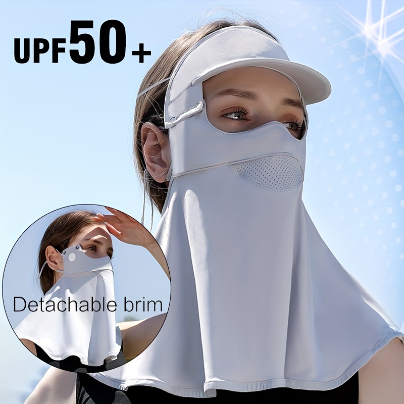 Upf 50+ Visor Hat Windproof Breathable Face Mask Climbing - Temu