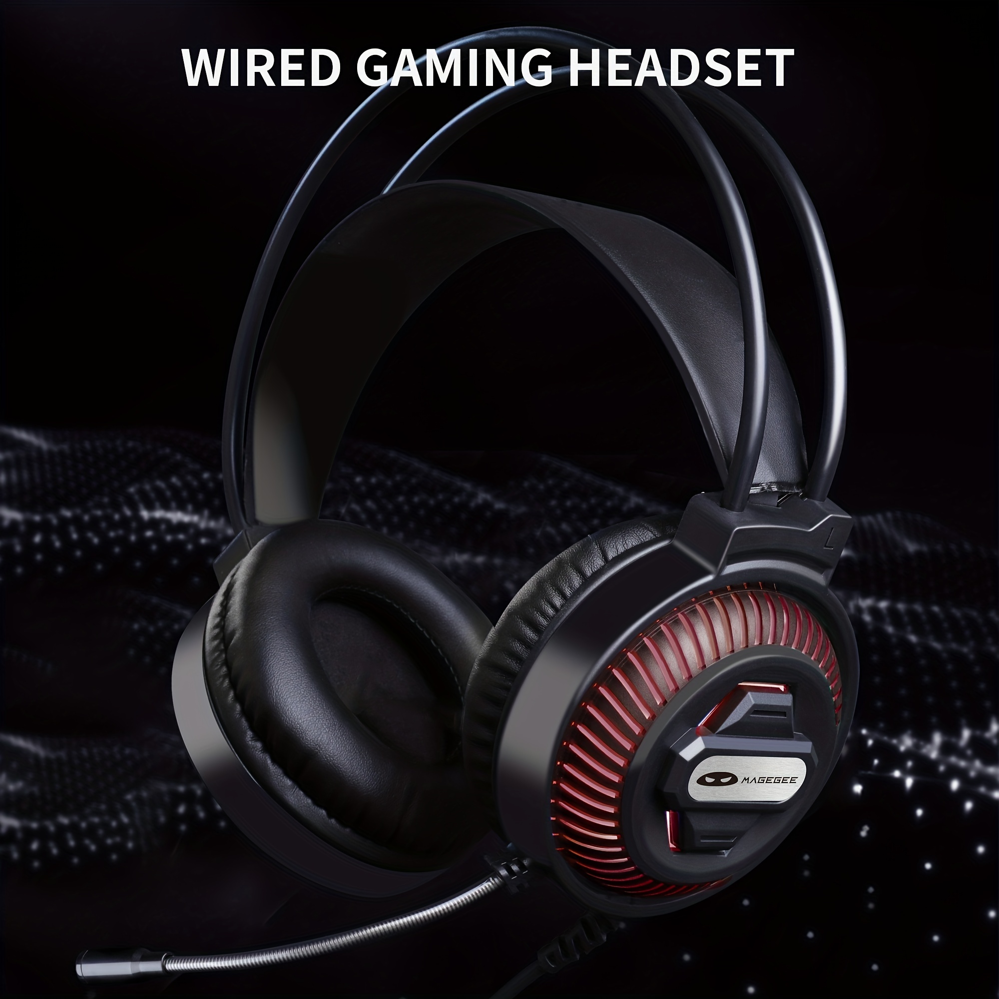 Magegee Over ear Gaming Headset Auriculares Cable Micrófono - Temu