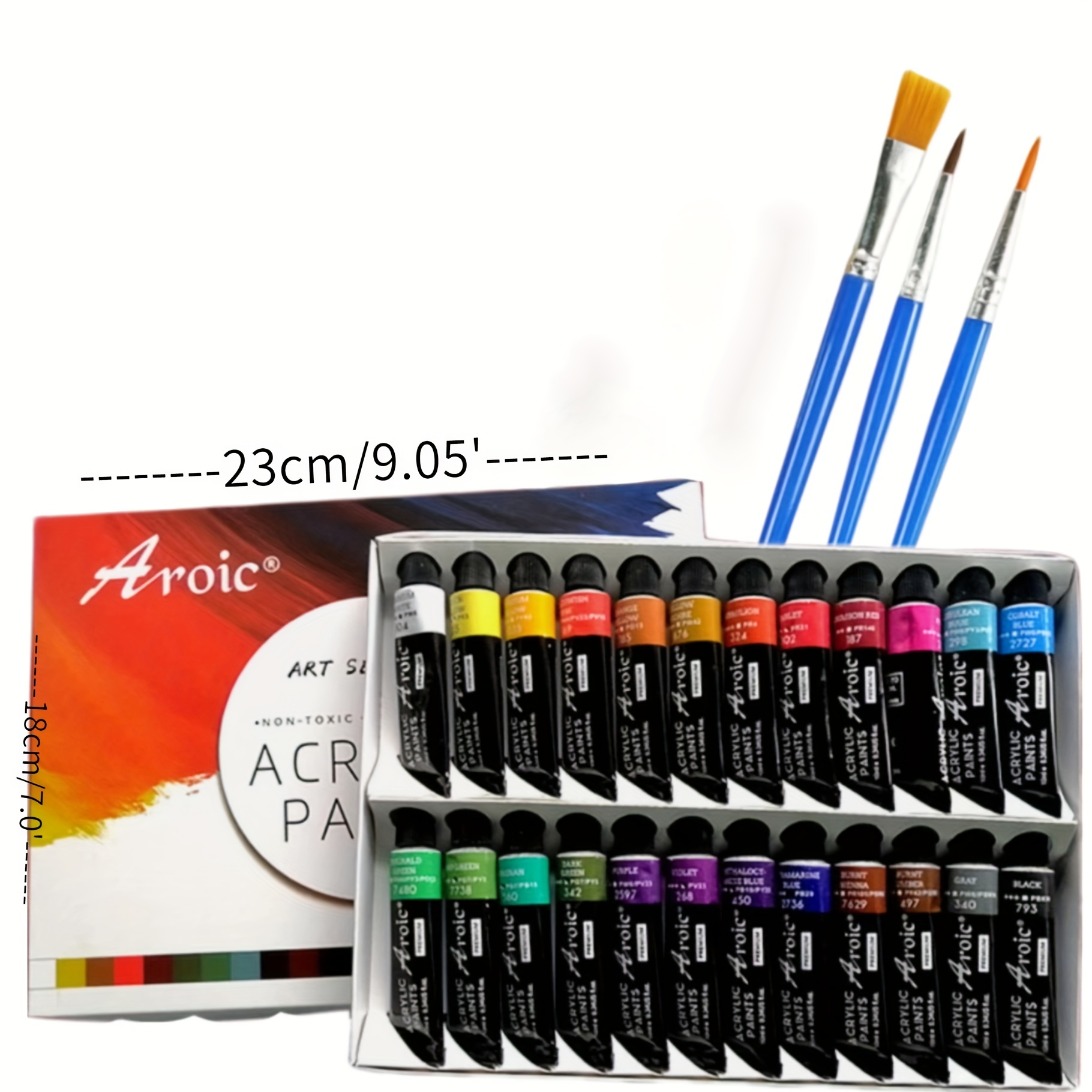 Acrylic Paint Set 12/24 Colors Premium Colors Send 3 Paint - Temu