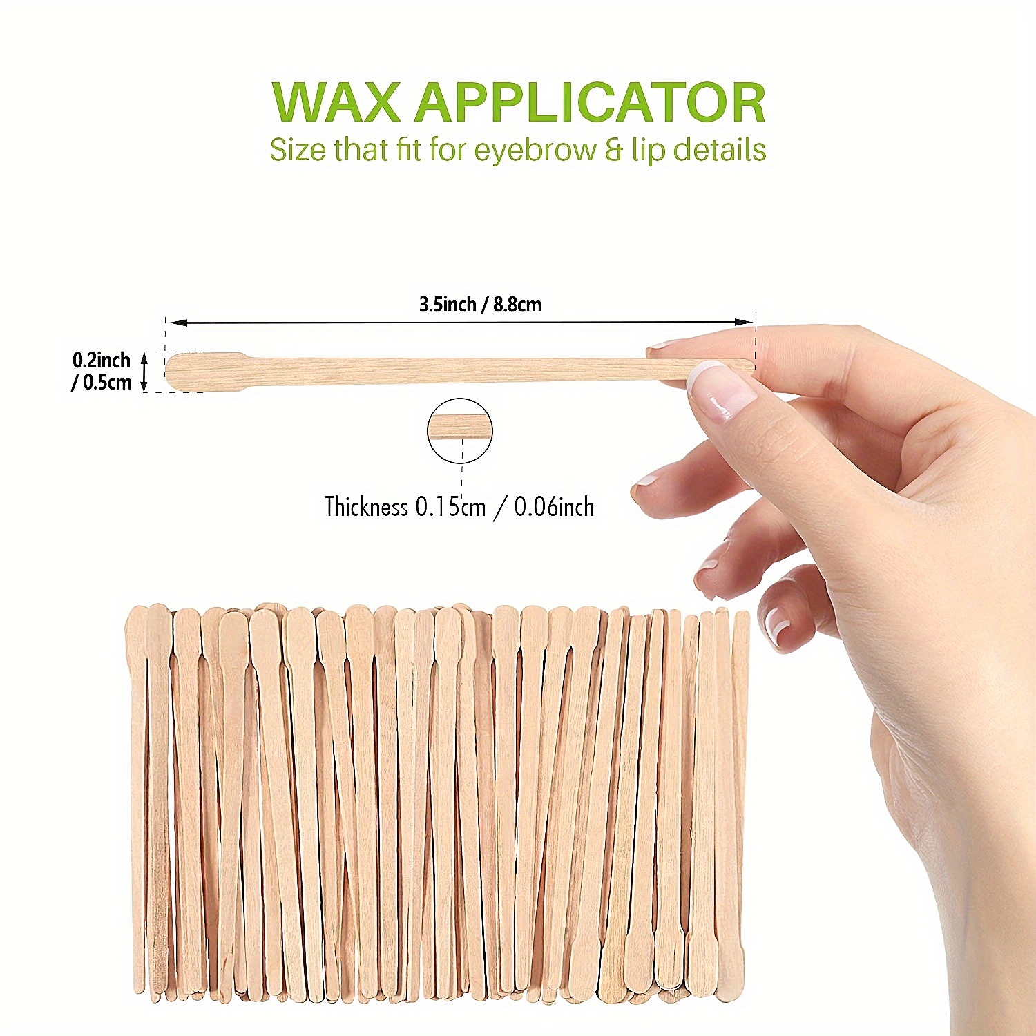 Yolyoo 400pcs Wooden Wax Sticks Wax Spatulas Wax Applicator Craft Sticks for Hair Eyebrow Removal 4 Style