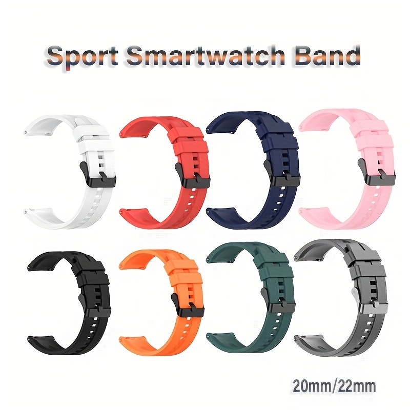 

20mm 22mm Watch Strap Quick Release Waterproof Soft Rubber Silicone Smart Watch Bracelet Wrist Smartwatch Band