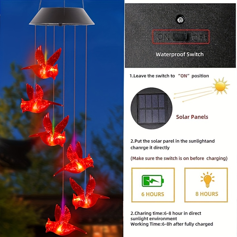 Led Solar Power Changeable Light Ip65 Waterproof Colorful - Temu