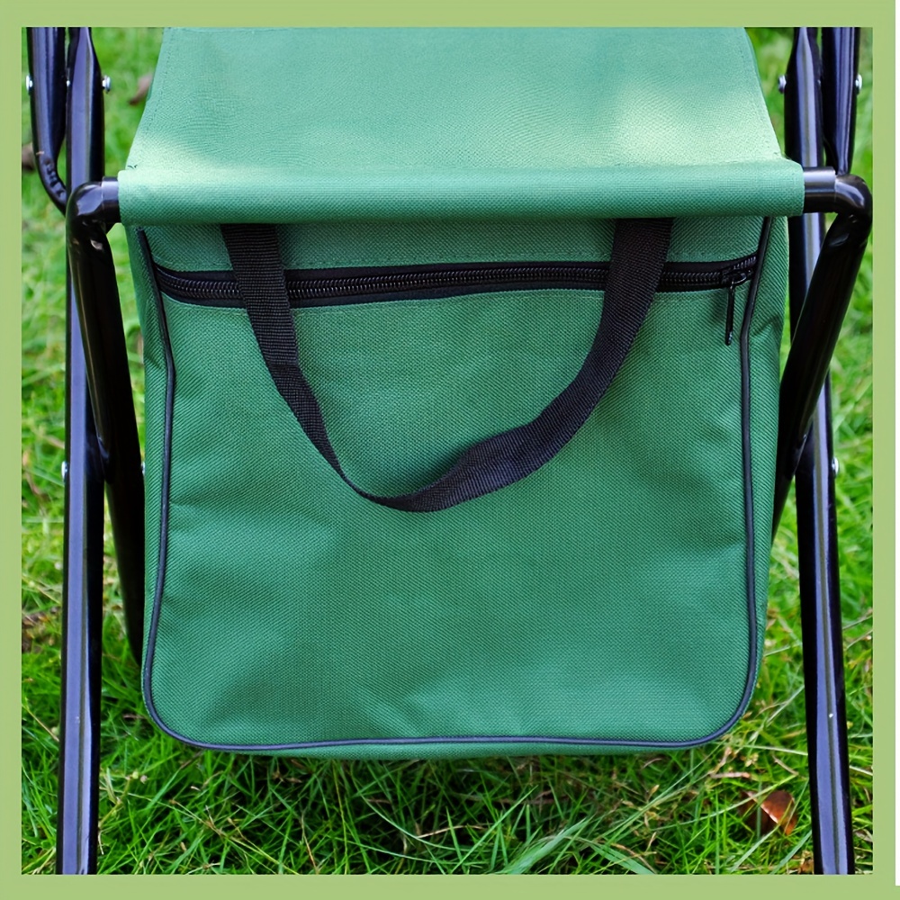 1pc portable folding fishing chair with cooler bag lightweight outdoor stool compact foldable cooler storage for fishing hunting beach camping seat for transport cool drink holder Product details 4