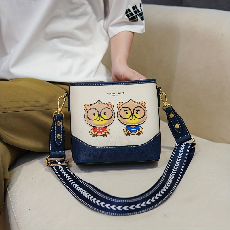 Cute Bear Decor Crossbody Bag Trendy Pu Leather Handbags Womens Small  Square Purse, 24/7 Customer Service