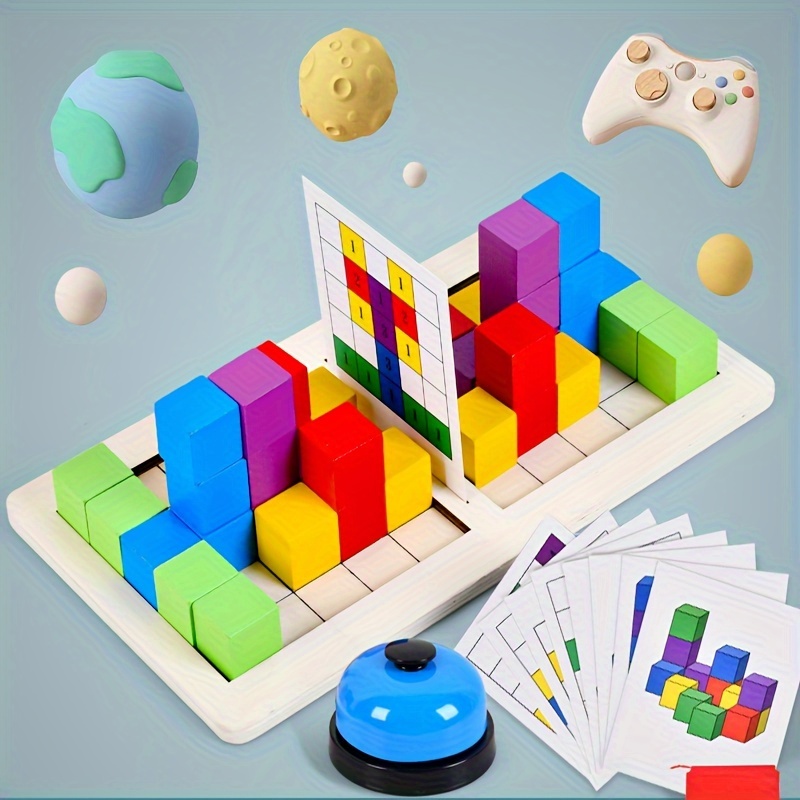 

Children's Educational Space Three-dimensional Battle Building Blocks Toys, Training Logic Thinking, Parent-child Interactive Double Pk Desktop Game