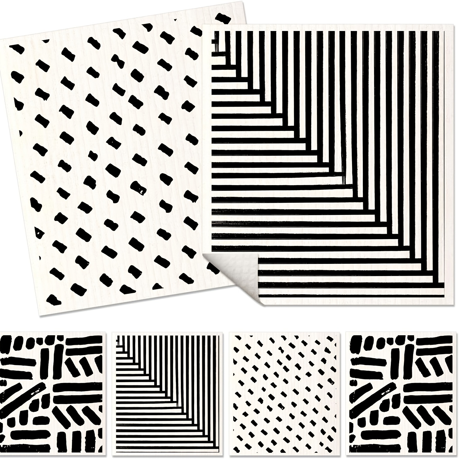 Image of 3/6pcs Dish Towels | Non-fading, Odorless, Super Absorbent Sponge | Paper Towel Substitute