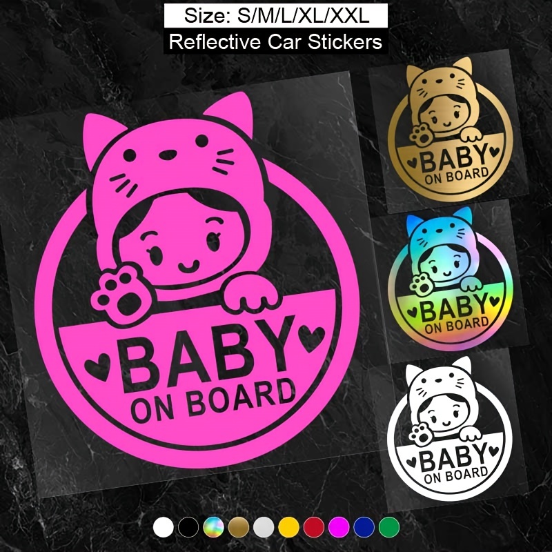 Baby Board Car Sticker Fashion Waterproof Vinyl Decal Car - Temu