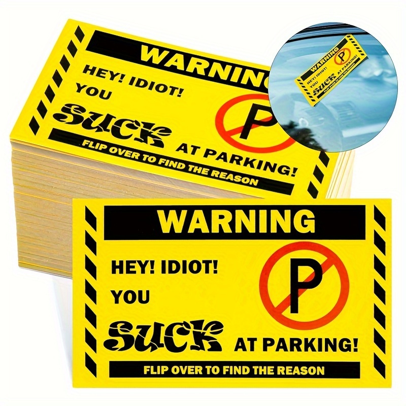 Prank Stickers Bad Parking No Parking Writable Illegal - Temu