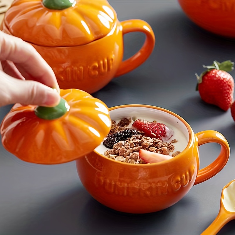 Kawaii Pumpkin Pattern Heat resistant Glass Mug With Handle - Temu