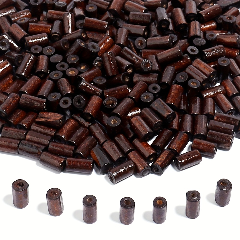 

300pcs 12*6mm Cylindrical Wooden Beads For Diy Necklace Bracelet Jewelry Accessories