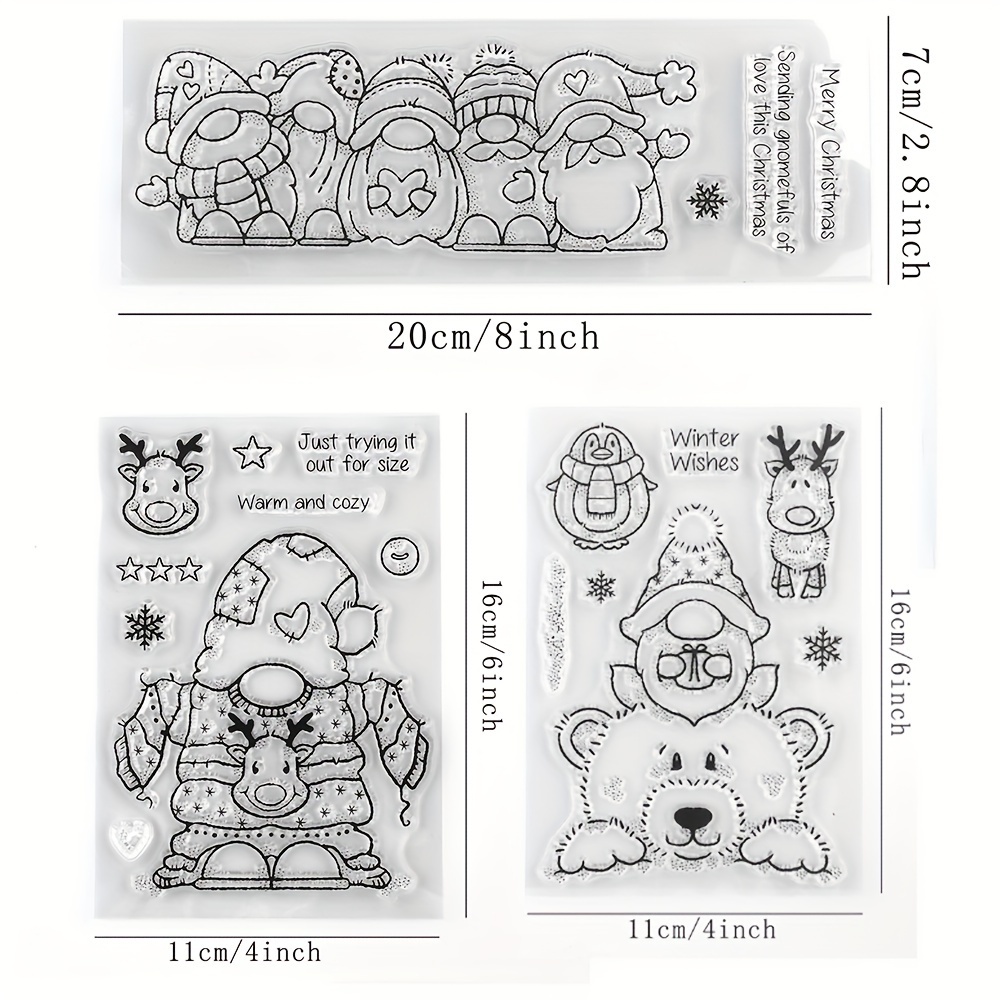 Christmas Gnomes Transparent Stamps For Card Making And - Temu