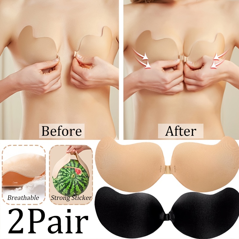 Women Push Up Silicone Mango Self Adhesive Bra Sticky Invisible Push up Silicone  Bras by JUST4U
