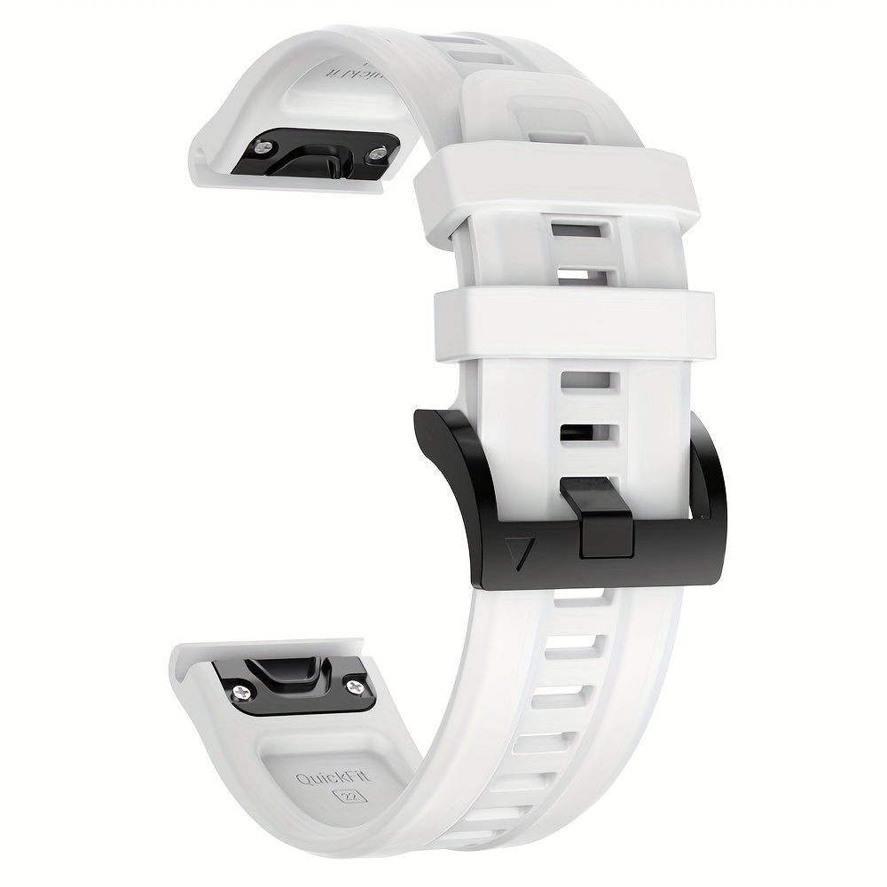  OVERSTEP Compatible with Garmin Fenix 7 Band, 22mm Easy-fit  Sport Silicone Strap for Fenix 5/Fenix 5 Plus/Fenix 6/Fenix 6 Pro  Smartwatch, White Black : Cell Phones & Accessories