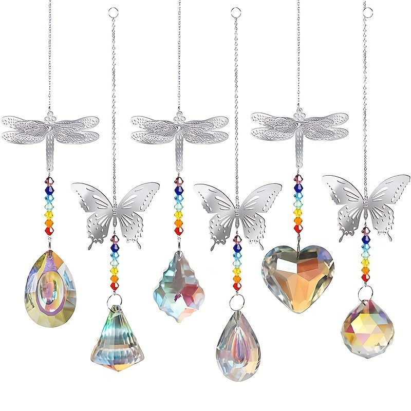 H&D HYALINE & DORA 1 5PCS Crystal Suncatchers for Windows Pendants, Sun  Catcher with Colorful Crystal Prisms Chain Christmas Ornament for Window  Home