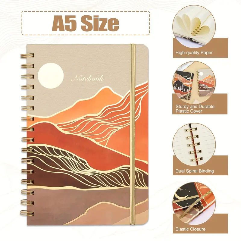 Spiral Notebook Journals For Women A5 Size College Ruled - Temu