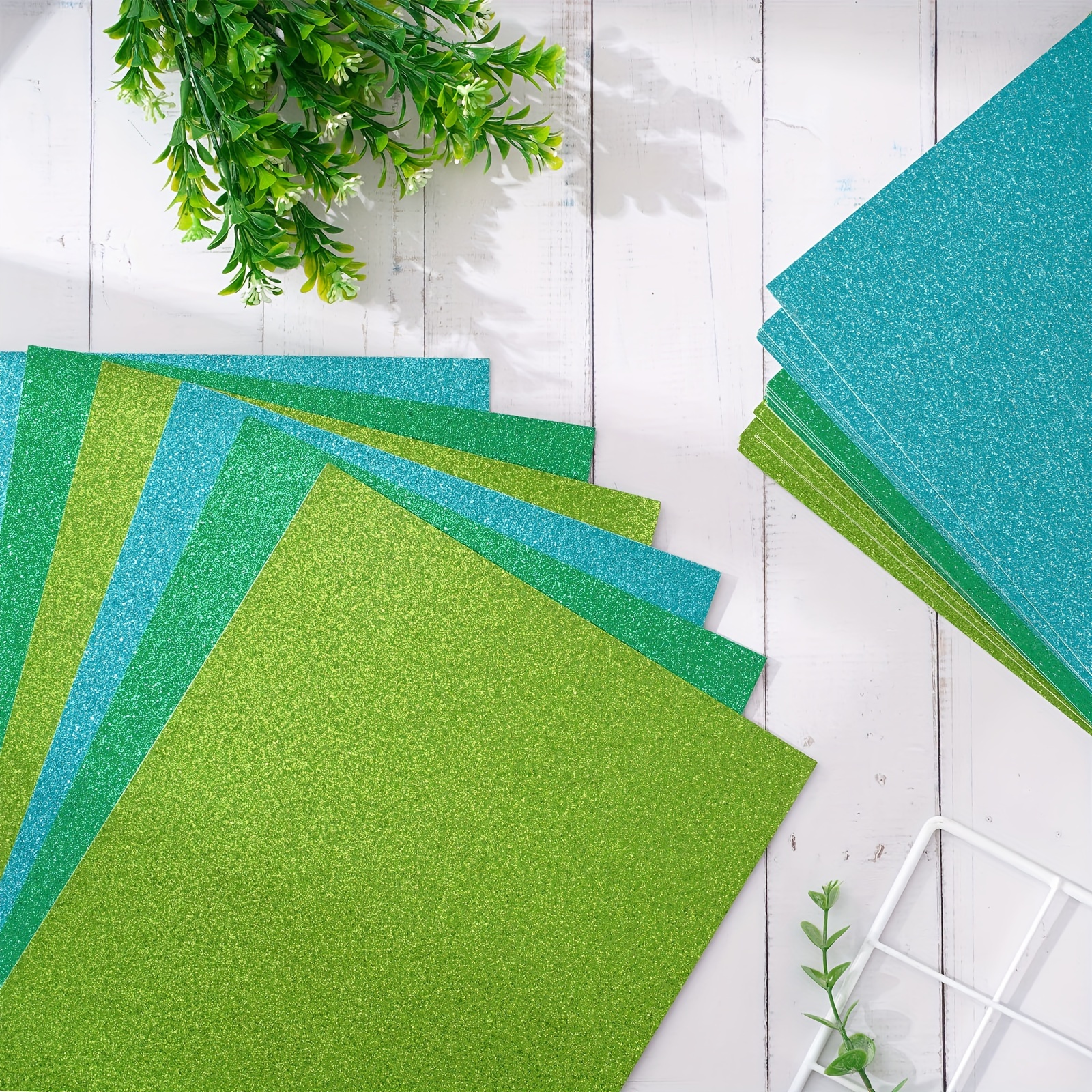 Glitter Green Cardstock Paper 3 Colors Thick Card - Temu