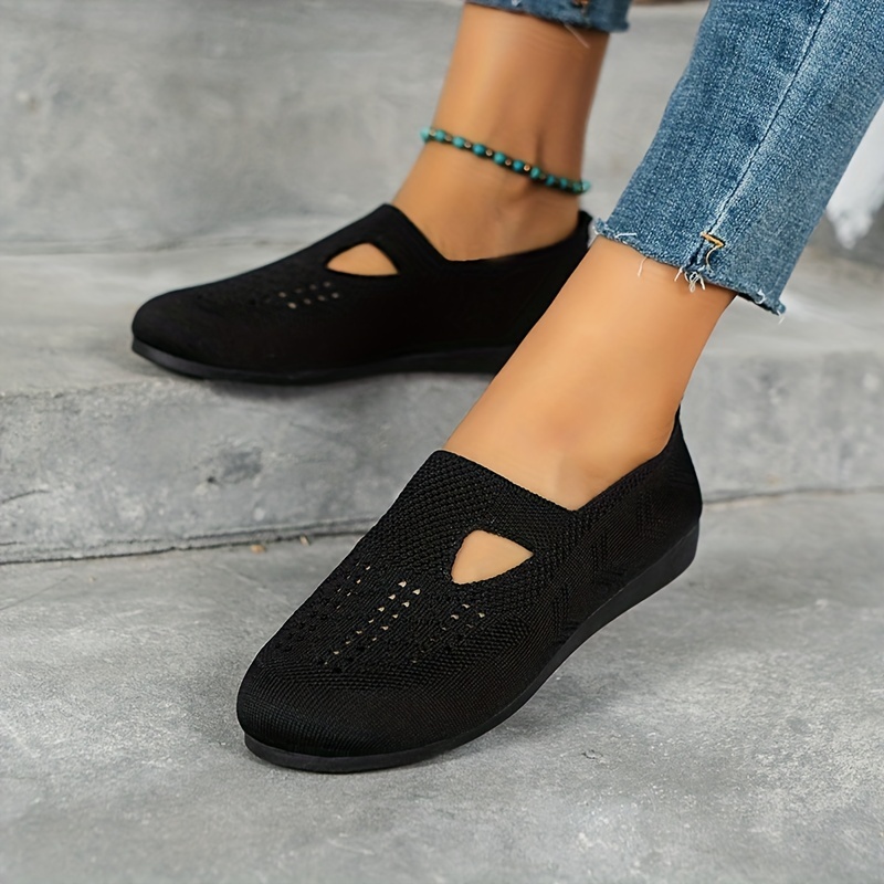 Women's Slip On Shoes Knitted Flat Shoes