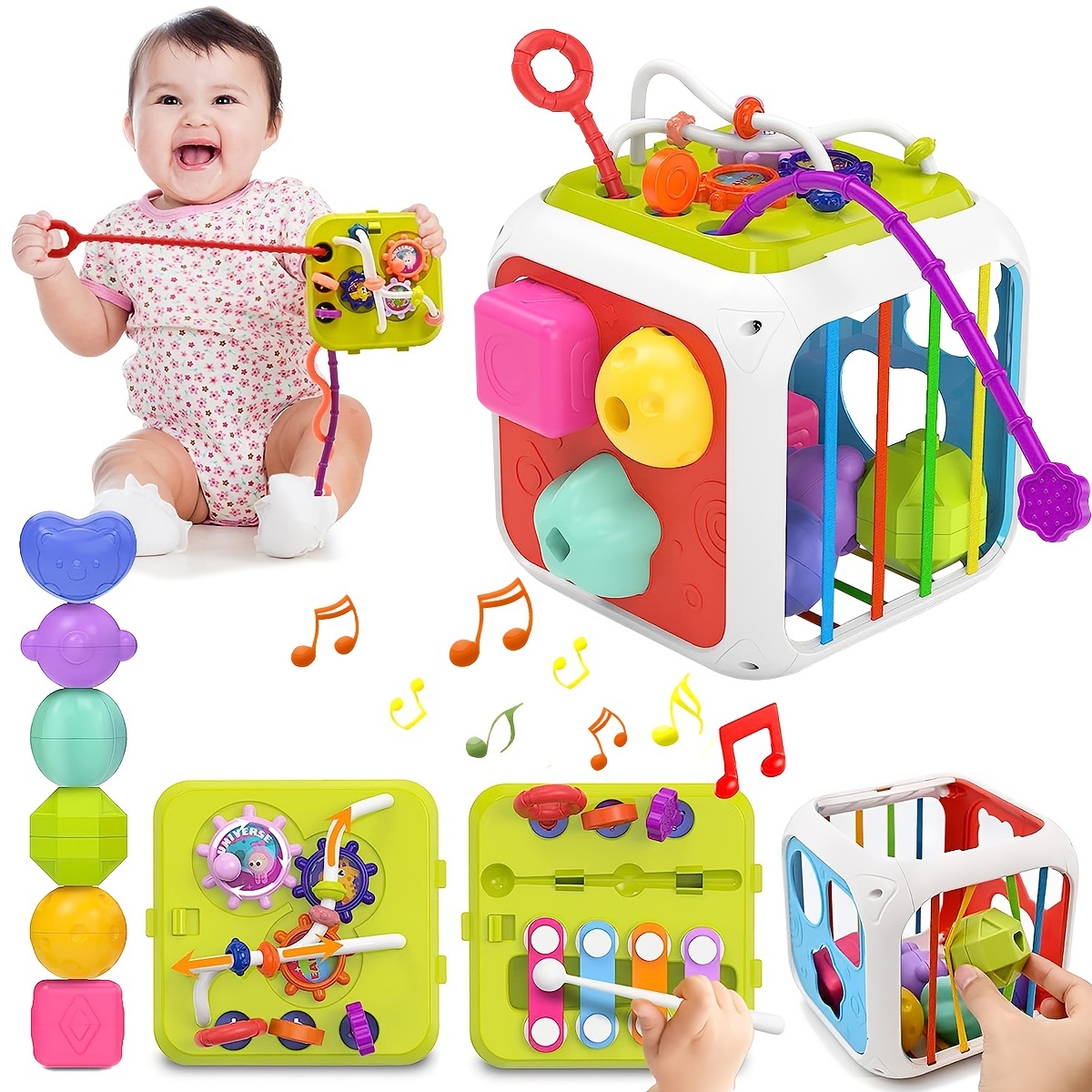 Juguete para gatear cangrejo, juguete sensorial para bebés con música y  luces, 3, 4, 5, 6, 7, 8, 9, 10, 11, 12, bebés, niños y niñas, 3-6, 6-12
