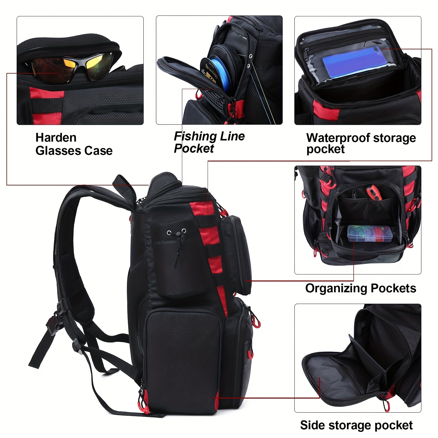 Sougayilang Fishing Tackle Bags Water-Resistant Fishing Tray Bags -  Portable Fishing Organizer Shoulder Satchel - Suitable for 3600 3700 Tackle  Box
