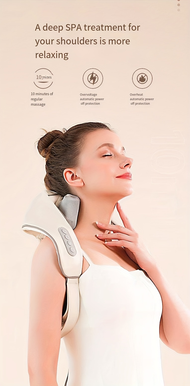 Portable Kneading Shoulder And Neck Massager Strap, Neck Massager  Rechargeable Electric Massage Shawl Trapezius Shoulder Massager