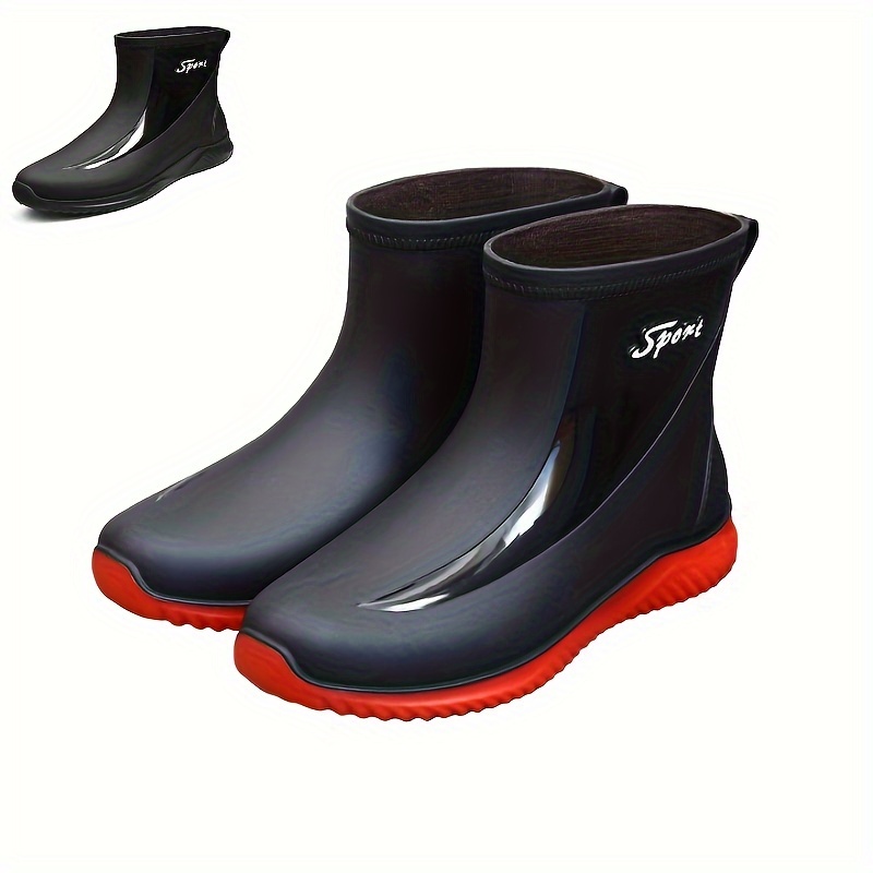 Fishing Rain Waterproof Boots, Men's Rubber Work and Shoes Boots for Men for Outdoor,Temu