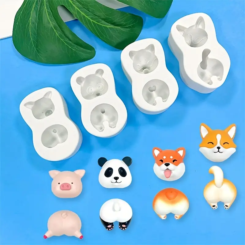 3d Silicone Mold Puppy Pig Panda Corgi Pet Fondant Mold For - Temu