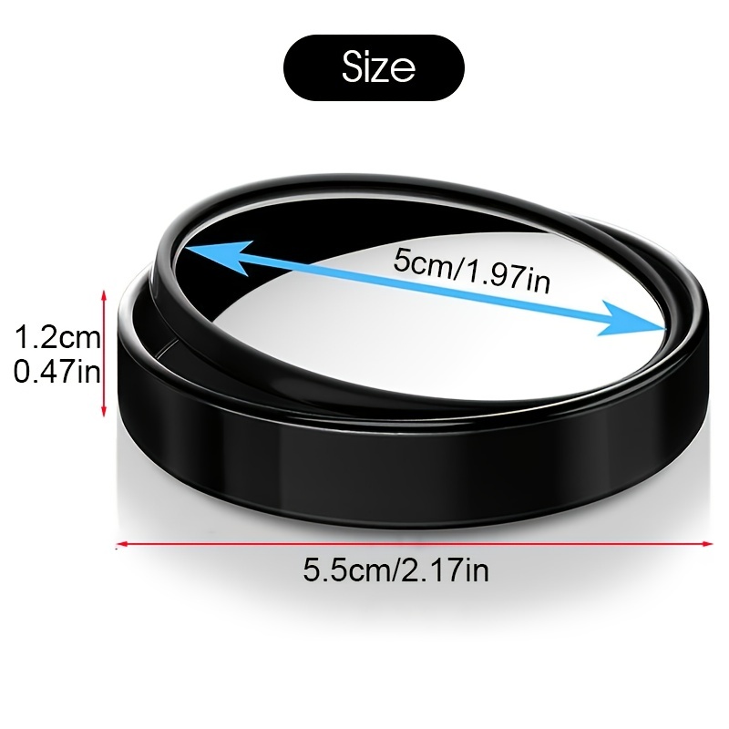 2pcs Round Mirror Blind Spot Mirrors Wide Angle Stick On Rearview Mirrors