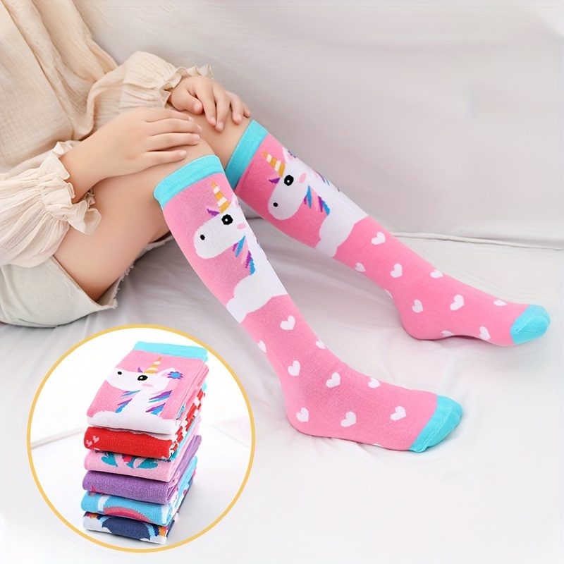 Chaussettes hautes licorne à paillettes fille