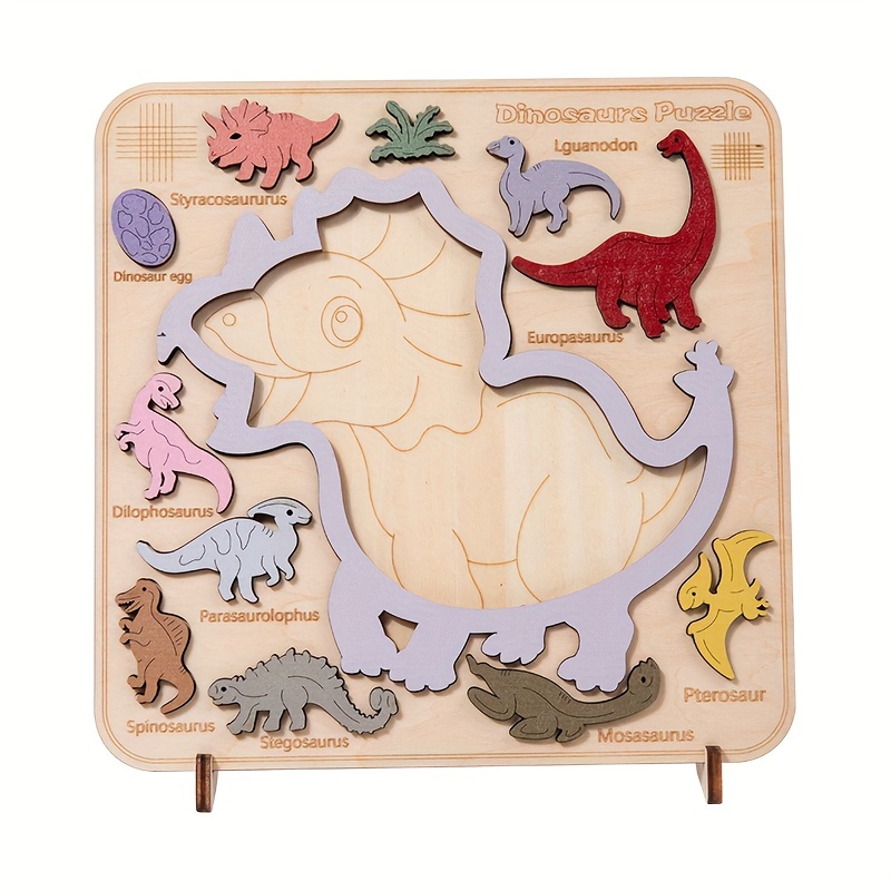 Quebra-cabeça de madeira para crianças, brinquedos educativos, jogos,  desenhos animados, animal, veículo, padrão, montessori, 11cm