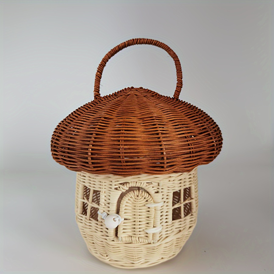 Rattan Mushroom Basket Nursery Decor