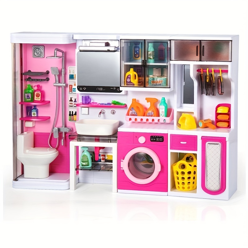 

Pink Bathroom Playset With Lights & Sounds - Pretend Role Play Toys For Kids Ages 3-12!