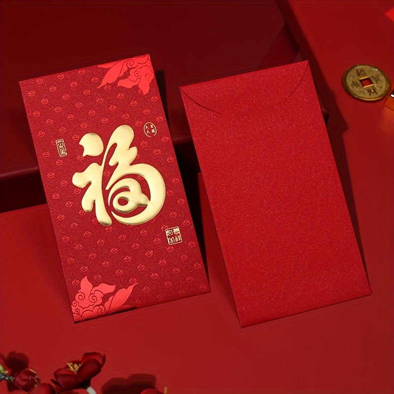 2024 Chinese New Year Red Envelopes Set 12 pcs Draw Lots Lucky Money Packets