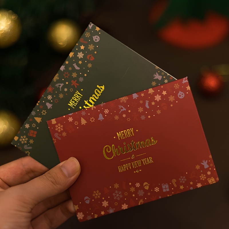 6pcs Exquisite Christmas Gift Cards Creative Handmade Cartoon Birthday Greeting Cards Thank You Message Cards With Envelopes And Stickers