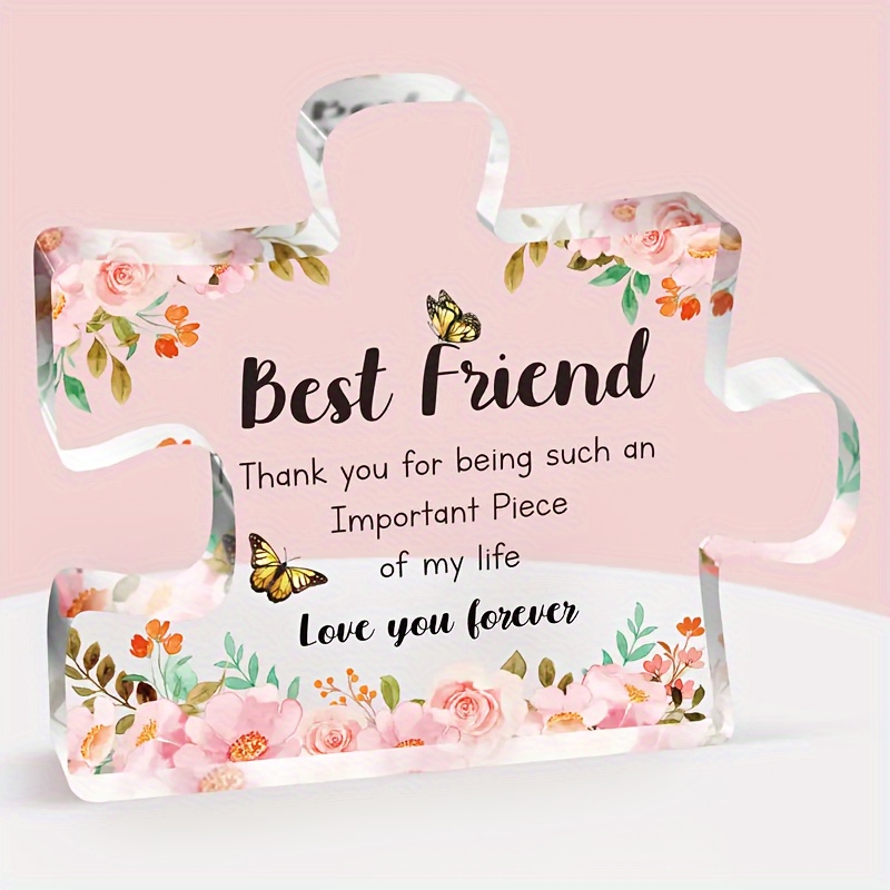 

1pc Acrylic Plaque, Best Friend Birthday Gifts For Women - Acrylic Block Puzzle Decorations, Delicate Gifts For Best Friend Bff Bestie Gifts For Women Easter Birthday Gifts For Friends, Ideas