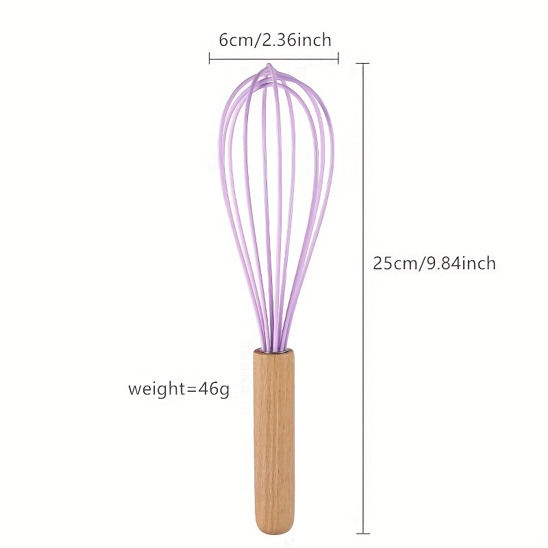 1pc Flat Whisk Silicone Handle Manual Whisk