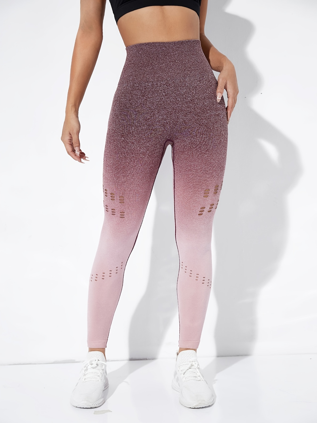 Seamless High waisted Yoga Leggings Mesh Breathable Workout - Temu