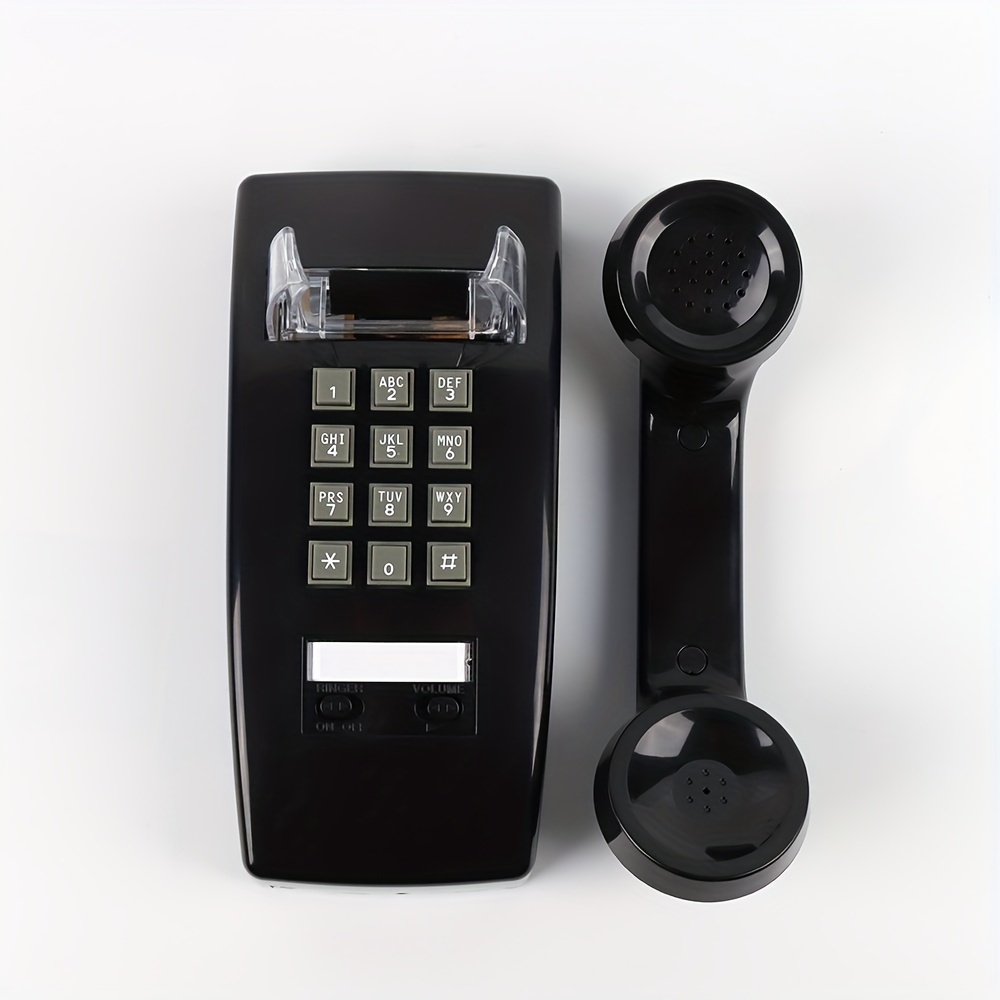 Teléfonos fijos de escritorio, teléfono con cable de montaje en pared,  teléfono de pared retro clásico con teléfono y función de silencio para  cocina