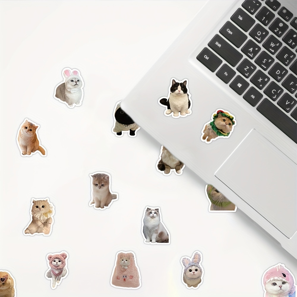  Cute Cat Stickers Pack, Set of 12 Adorable Cat Decals