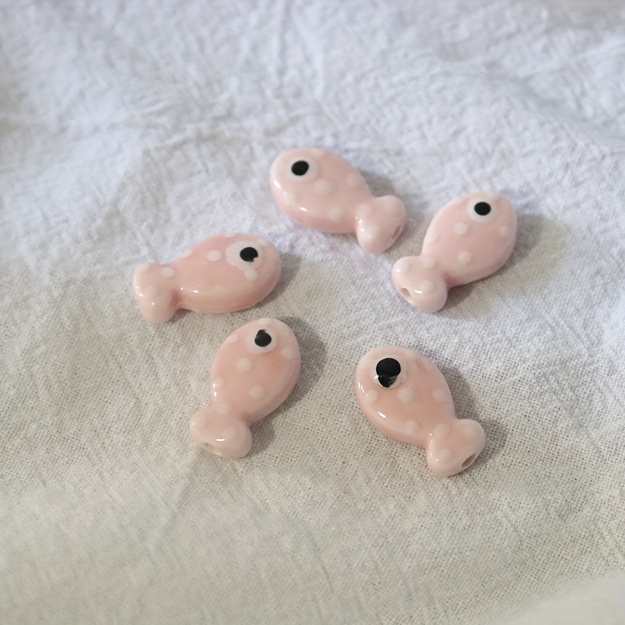 20pcs Vertical hole Ceramic Cat beads pendant Jewelry Accessories