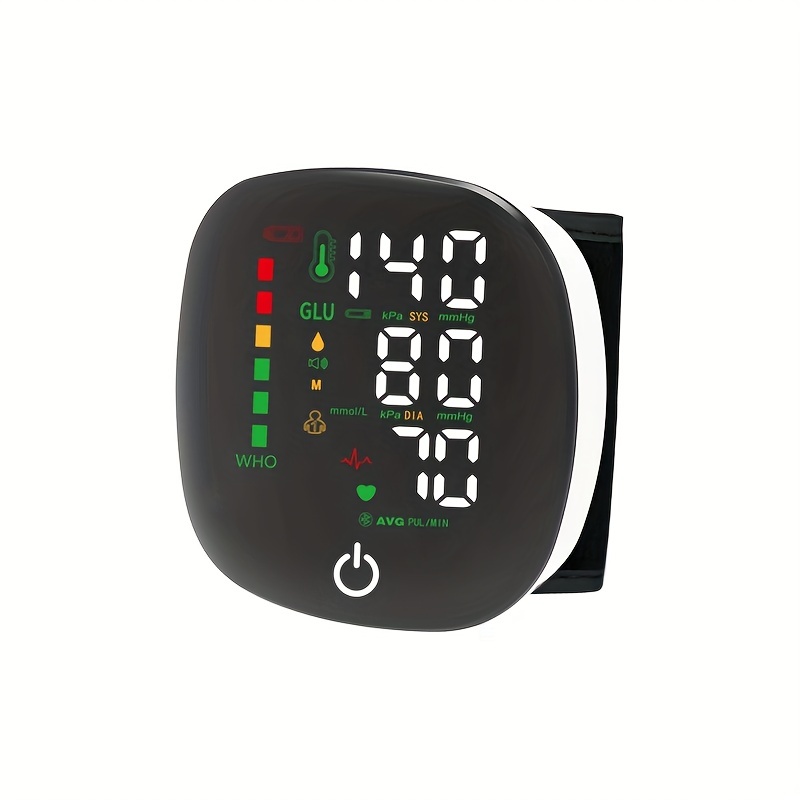 Led Rechargeable Wrist Blood Pressure Monitor Intelligent - Temu