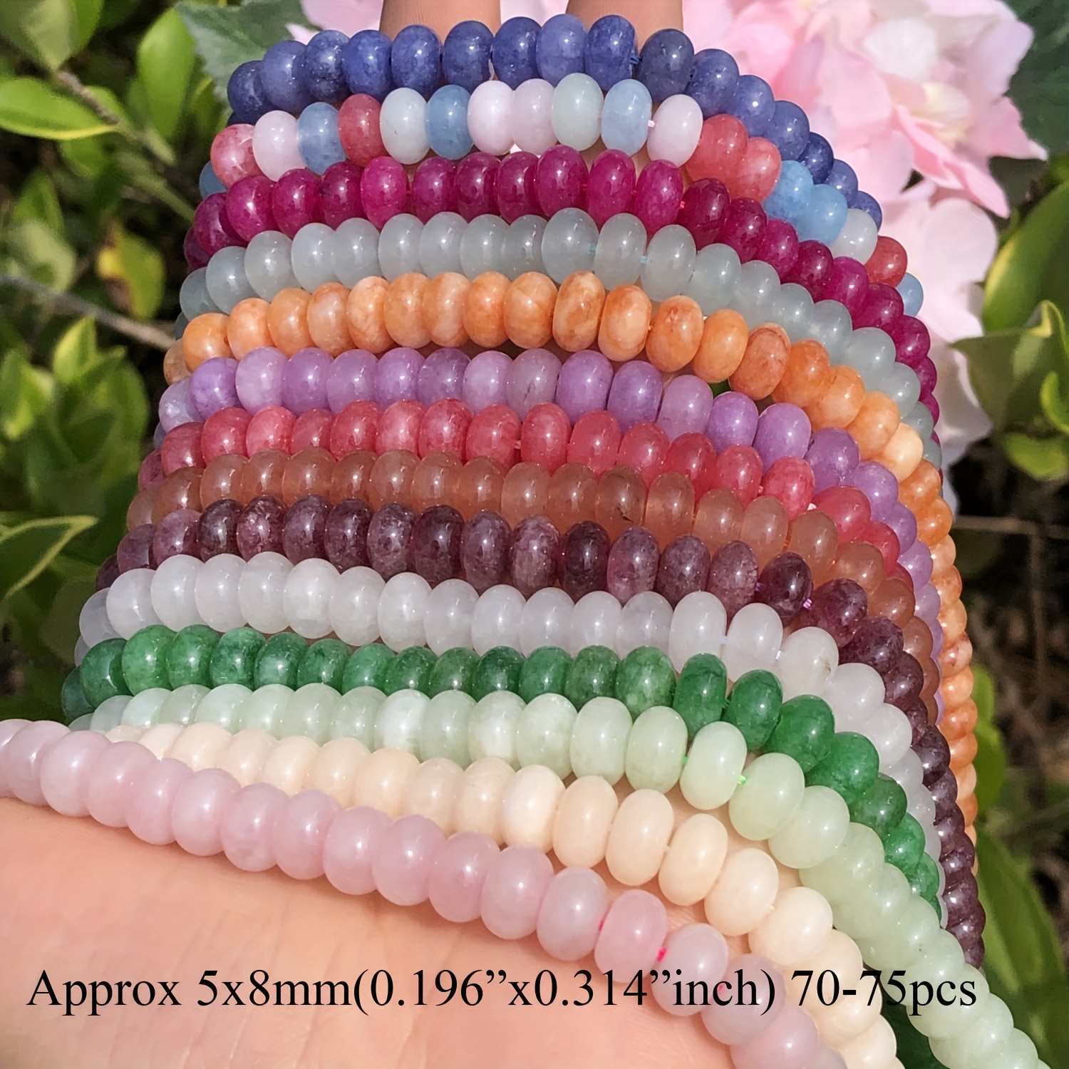 5x8mm Multicolour Tourmaline Rondelle Beads