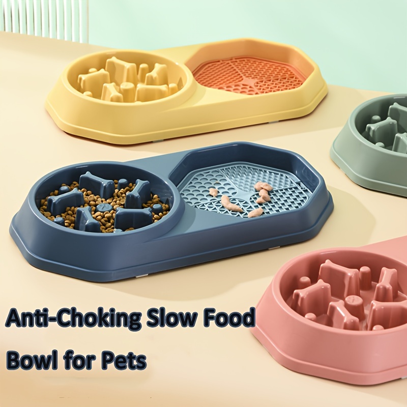 2 Pcs Slow Feeder Dog Bowl With Bottom Suction Cup Non Slip Anti