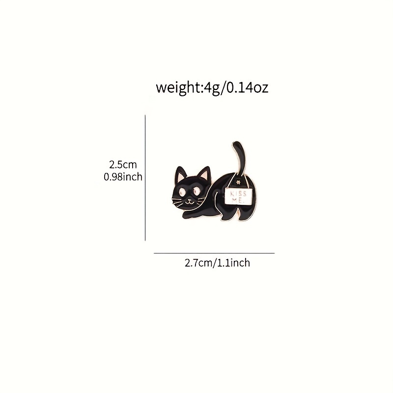 Adorable Cat Cartoon Brooch Pin, Fun Accessory