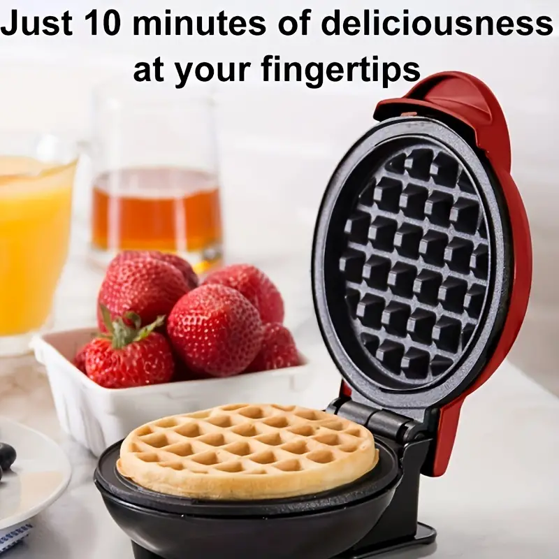 1pc mini waffle maker machine nonstick waffle iron for kids pancakes waffles paninis breakfast lunch snack household cooking machine details 2