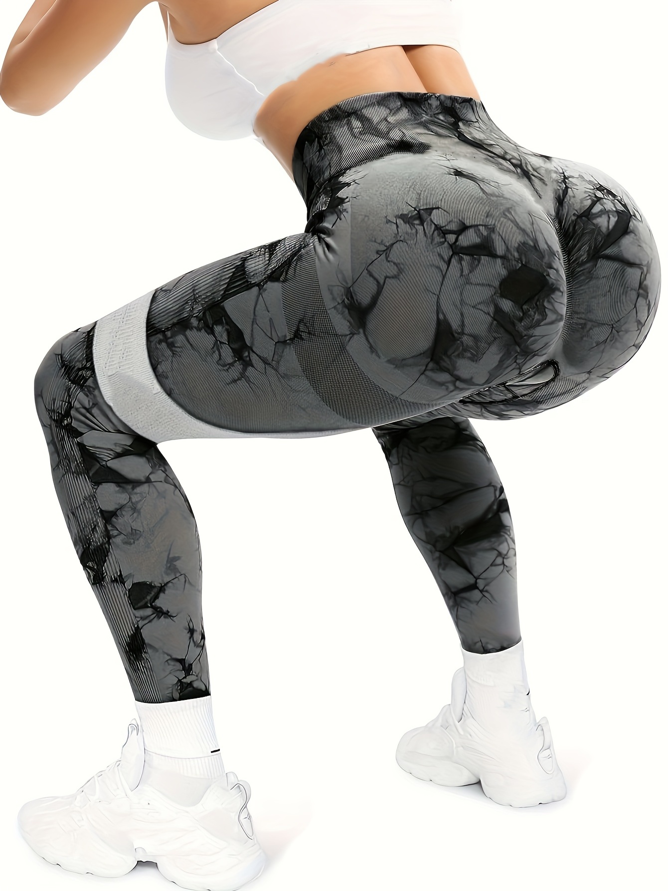 Baocc Yoga Pants Women Seamless Tie Dye and Tie Float Yoga Workout