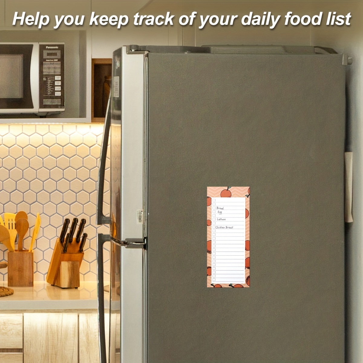Bloc-notes avec aimant pour liste d'épicerie, bloc-notes magnétique pour  liste de courses, pour réfrigérateur, 50 feuilles