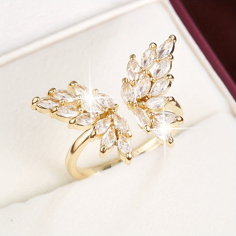 1pc Synthetic Zirconia Inlaid Ring