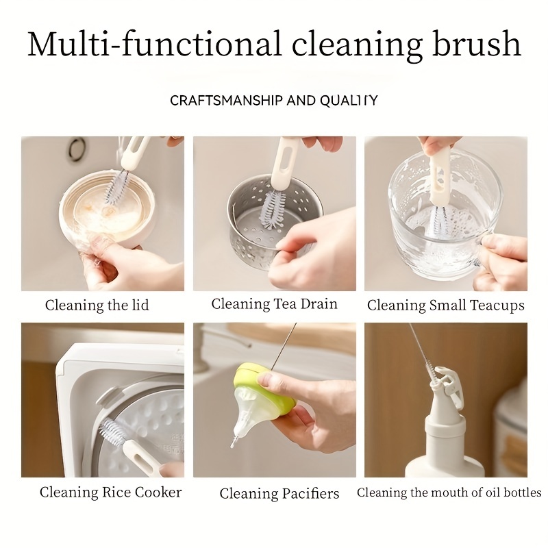 Tiny Bottle Lid Brush Detail Brush Pacifier Brush Carrot Cleaning Brush  Mini Bottle Cleaner